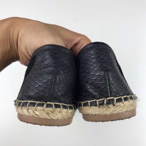ALDO Black Snake Toe Cap Suede Espadrilles Flats - Picture 3 of 5